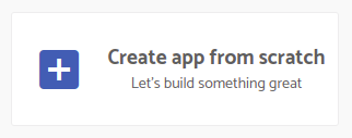 Create new app from Home